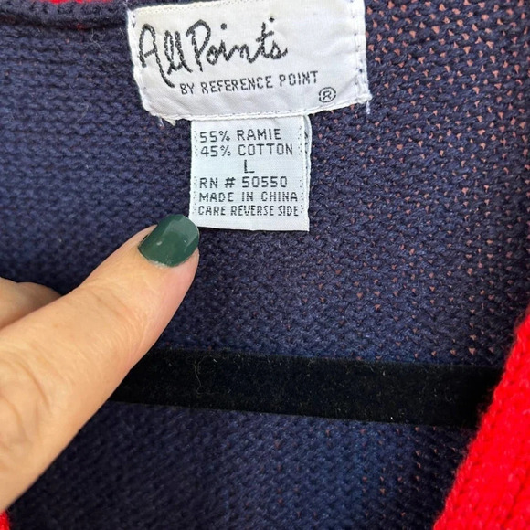 Vintage Patriotic Ugly Sweater Vest Red White Blue America Knit Vest Size Large - Picture 4 of 7